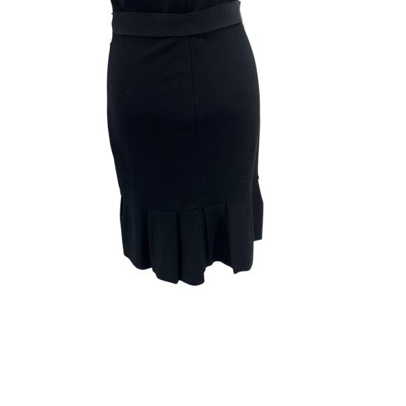 CH Carolina Herrera Dress‎ Short Sleeve Ruffle Flounce Hem Ribbon Belt Black XS - Picture 10 of 14